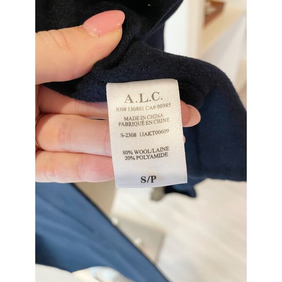 A.L.C. Finley Wool Jacket in Navy Scarf Attachment Small - Picture 16 of 16